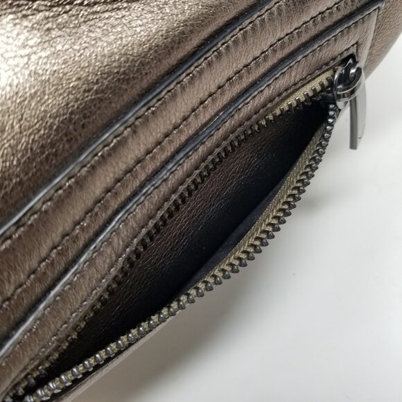 VIA SPIGA Bronze Metallic Leather Crossbody Bag w/ Adjustable Strap - Picture 12 of 16